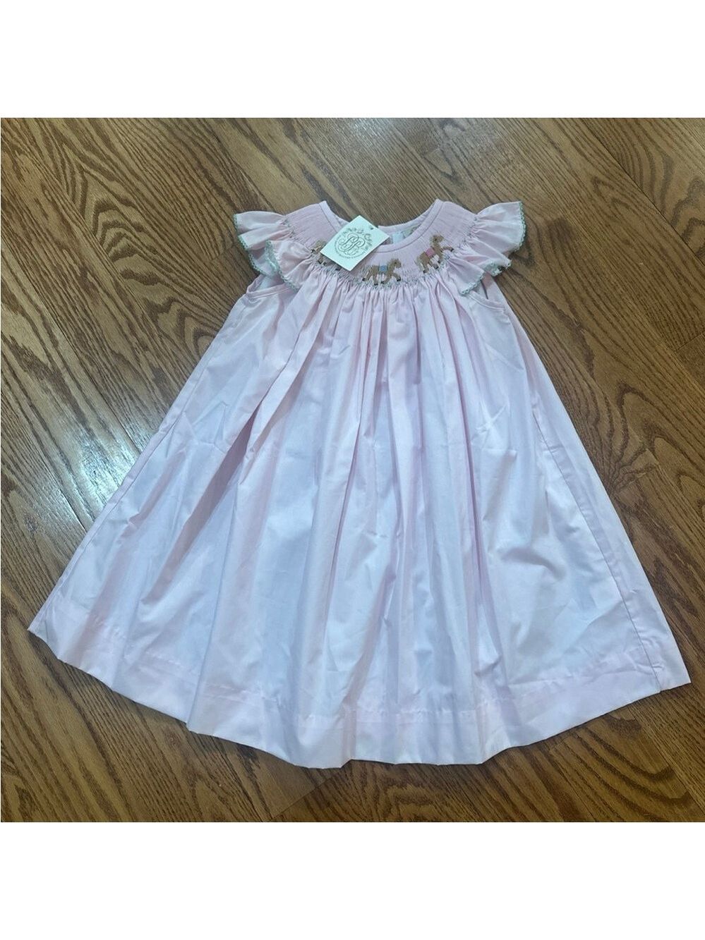 NWT Beaufort Bonnet Smocked Horse Dress Girls 7